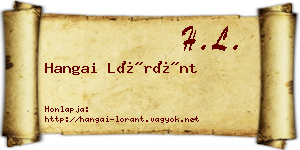 Hangai Lóránt névjegykártya